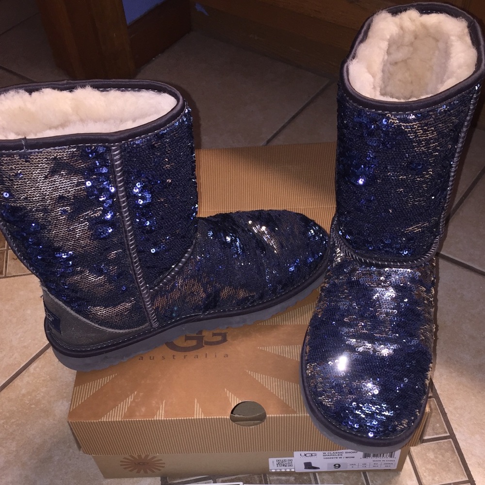 UGG Blue/Silver Sparkle Boots